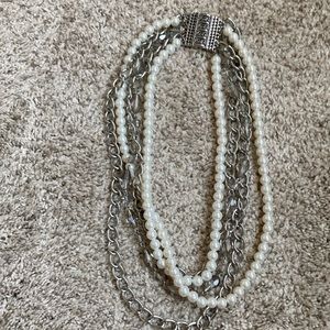 Chain necklace, pearl necklace, punk necklace/ rockabilly necklace